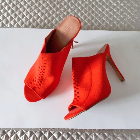 NWOT Topshop orange red stretch heeled mules EU40 - Picture 12 of 16